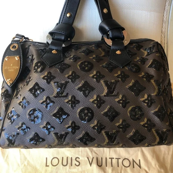 Louis Vuitton Black Sequin Monogram Speedy Eclipse - Picture 2 of 14